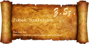Zubek Szalviusz névjegykártya